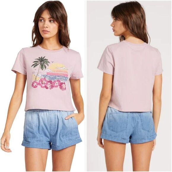 Volcom Stone Yang Crop Graphic Tee sz L - Picture 1 of 10
